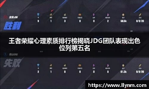 王者荣耀心理素质排行榜揭晓JDG团队表现出色位列第五名